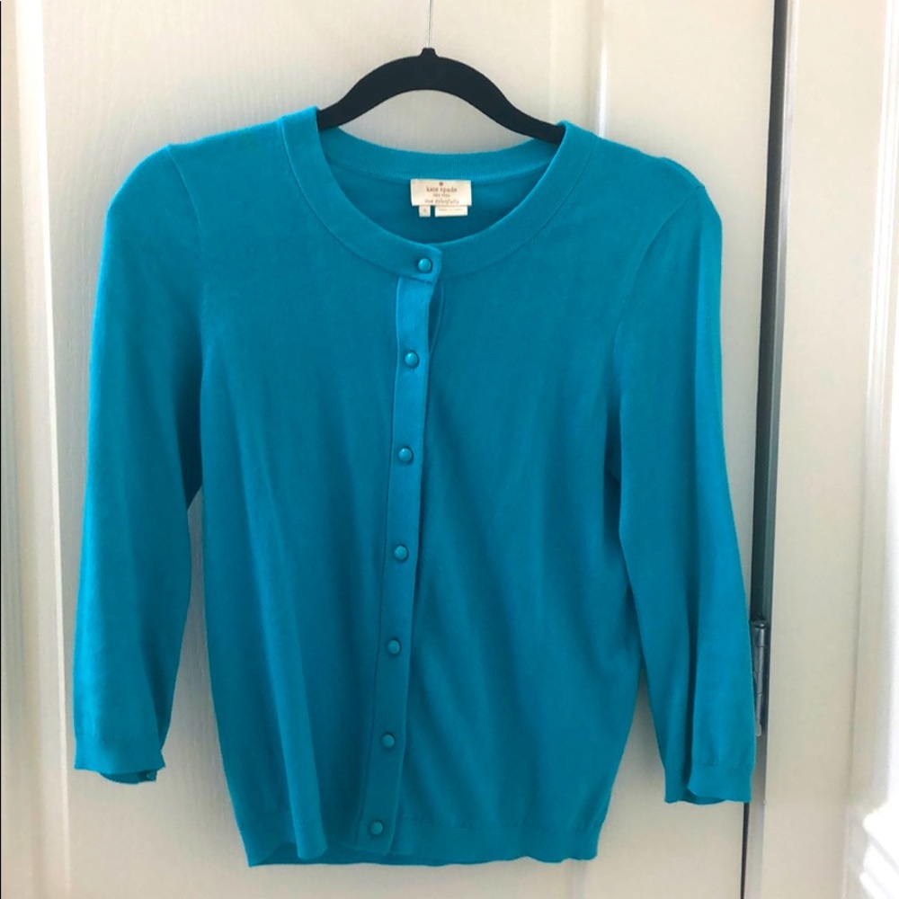 Kate Spade Turquoise Blue Cardigan Sweater!